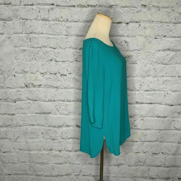 Violet & Claire Teal 3/4 Sleeves Tunic Blouse Size M - Picture 6 of 12